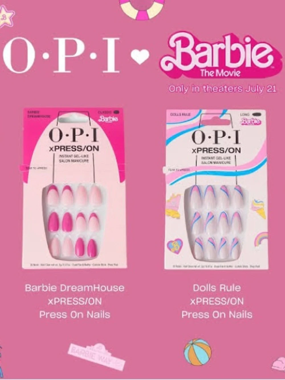 OPI Press-On Nails - Barbie (Bundle of 4)